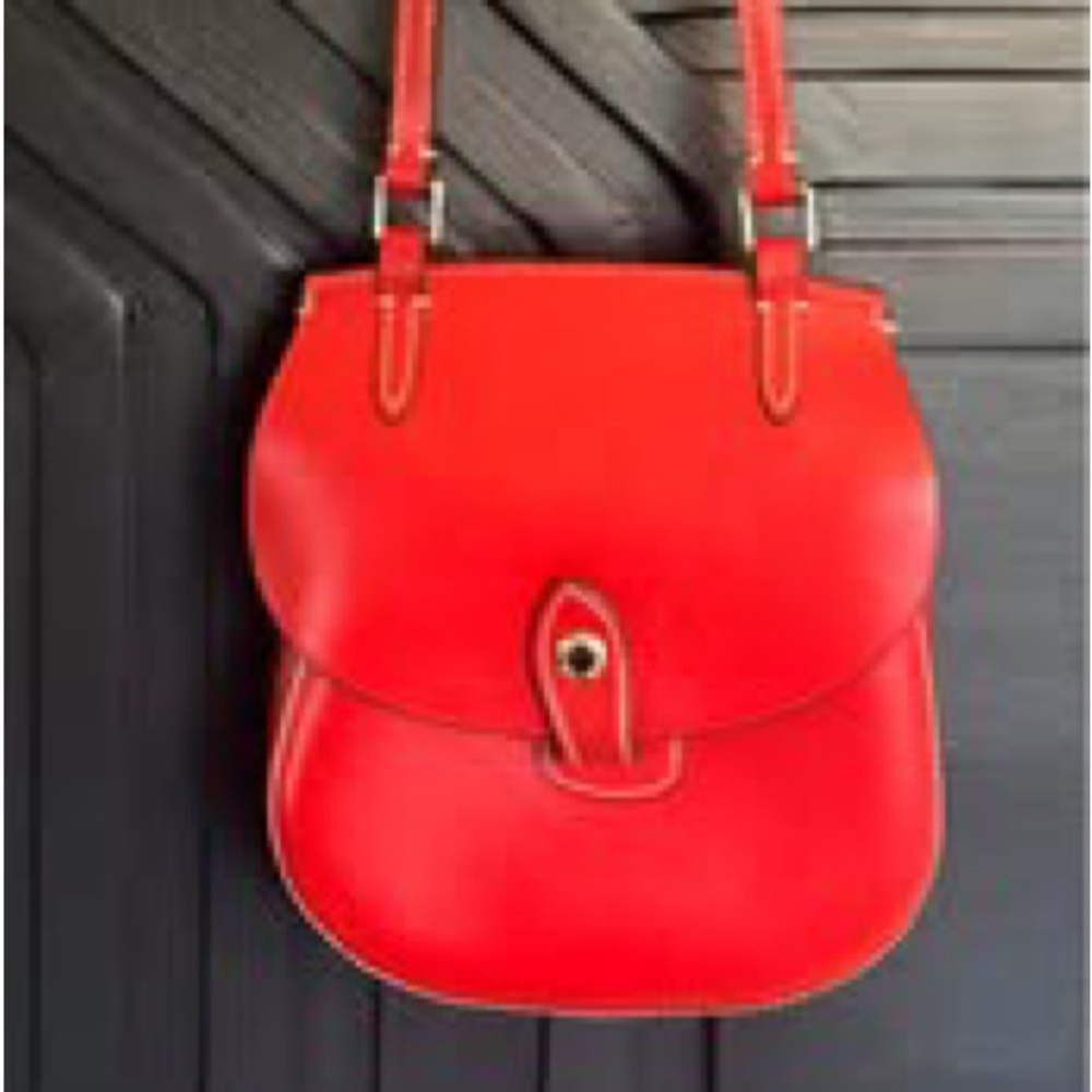 Dooney & Bourke Red Leather Double-Strap Crossbody - Picture 2 of 12